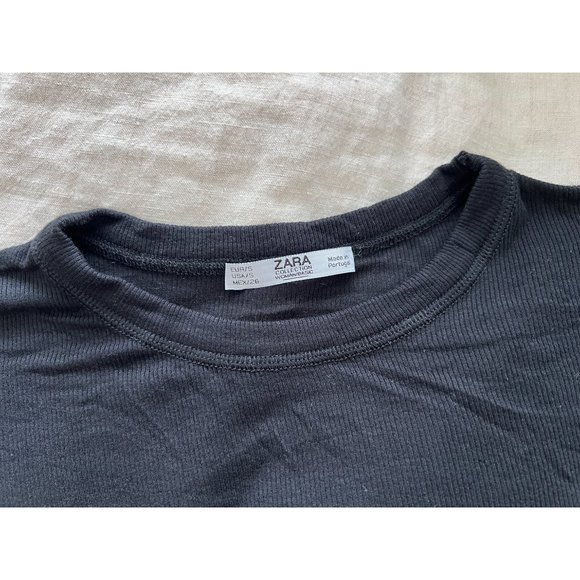 Zara Crew Neck Rib T-shirt - Picture 3 of 3